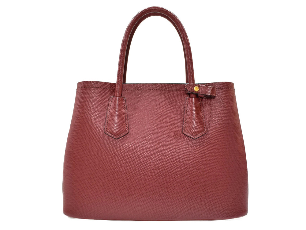 Prada red wine handbag Double Saffiano Red